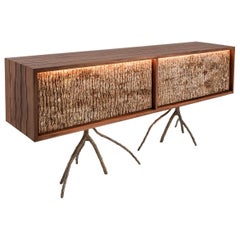 Rossana Orlandi Bark Sideboard aus Nussbaum Bronze von Francesco Messina für Cypraea