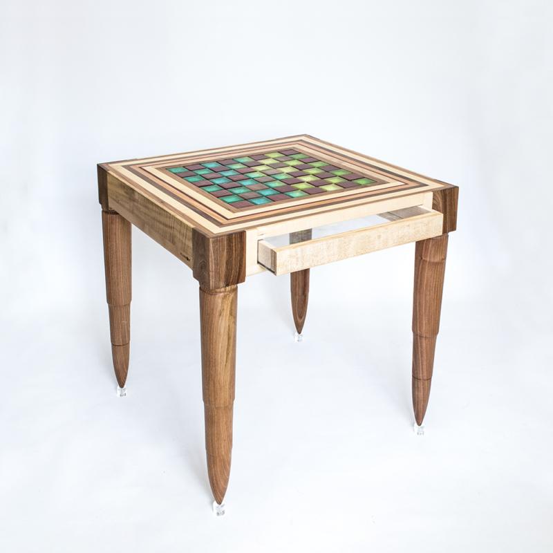 Hand-Crafted Chaturanga Chess Table in Wood by Hillsideout