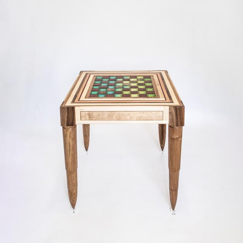 Chaturanga Chess Table in Wood by Hillsideout In New Condition In Milan, IT