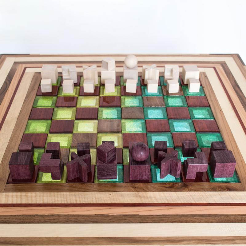 Chaturanga Chess Table in Wood by Hillsideout 2
