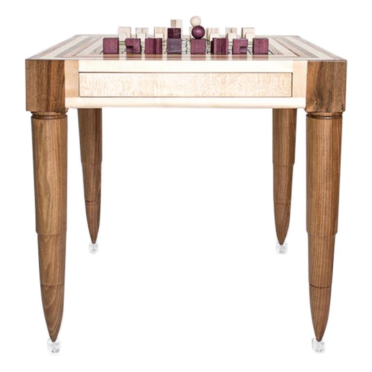 Chaturanga Chess Table in Wood by Hillsideout