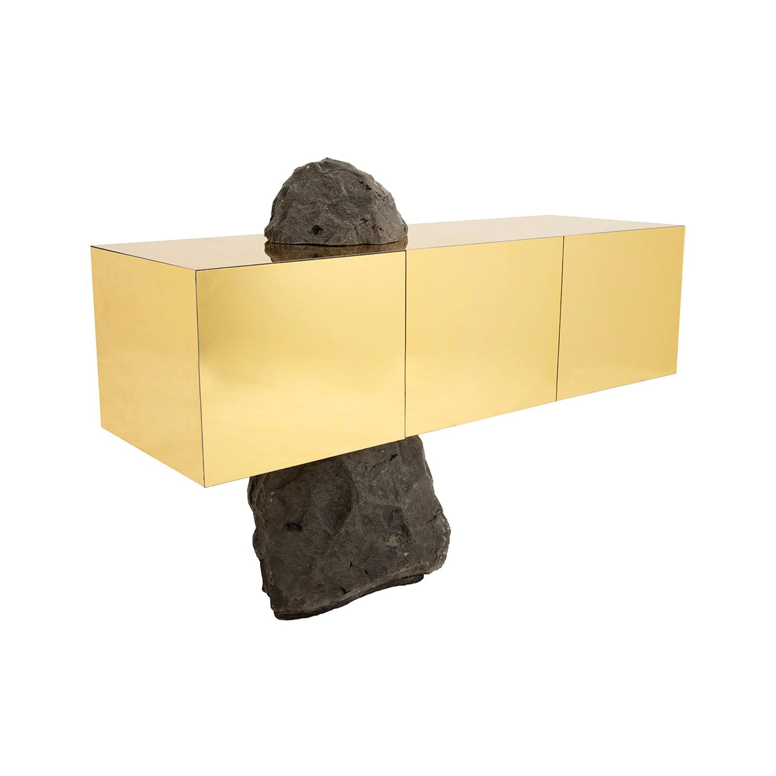 Rossana Orlandi Odyssey H Sideboard in Stone by Francesco Messina for Cypraea For Sale