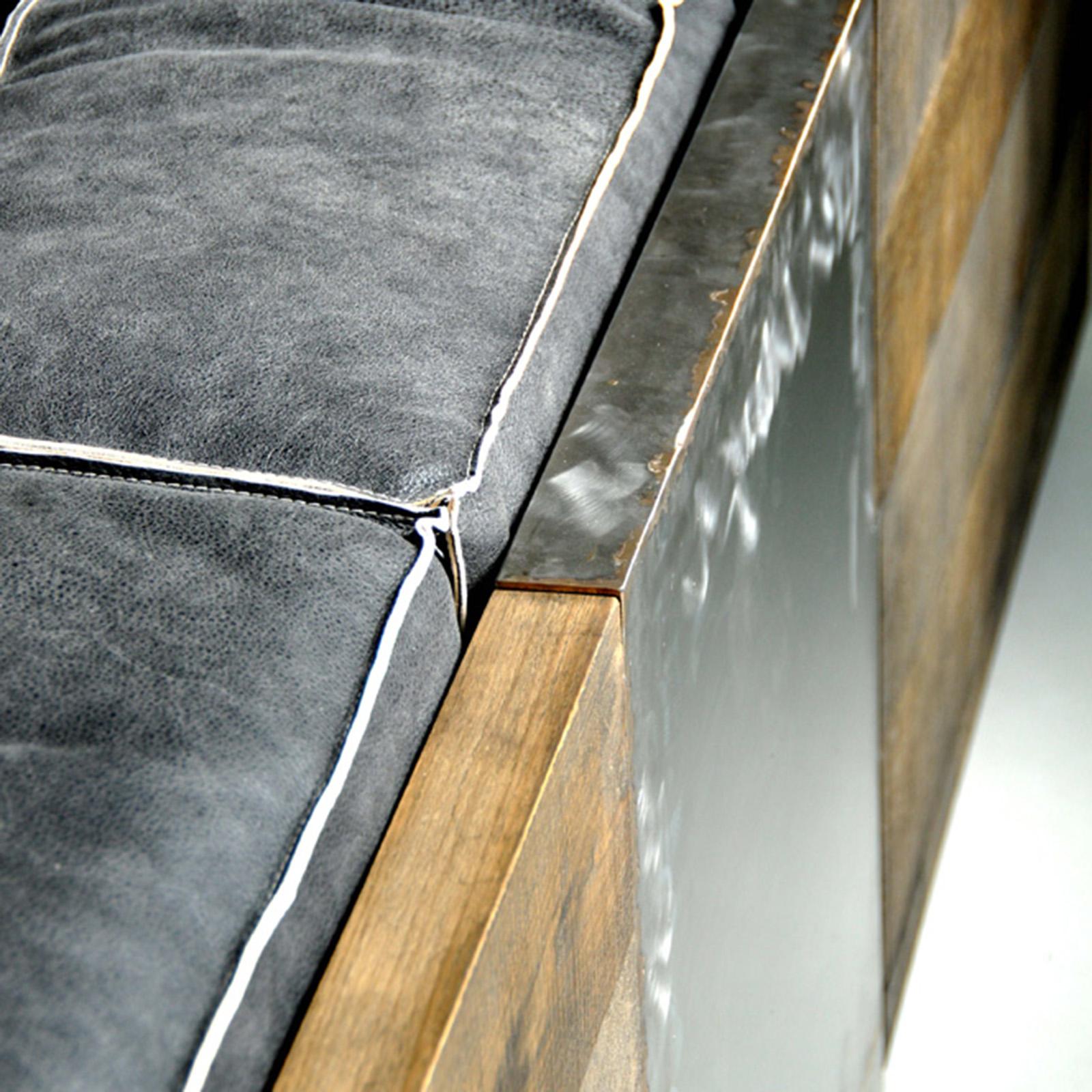 Contemporary Rossana Orlandi Raw Sofa in Leather and Steel by Matteo Casalegno
