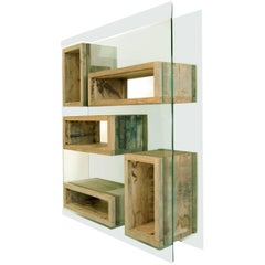 Rossana Orlandi Volumi Sospesi L Bookcase in Wood and Glass by Matteo Casalegno