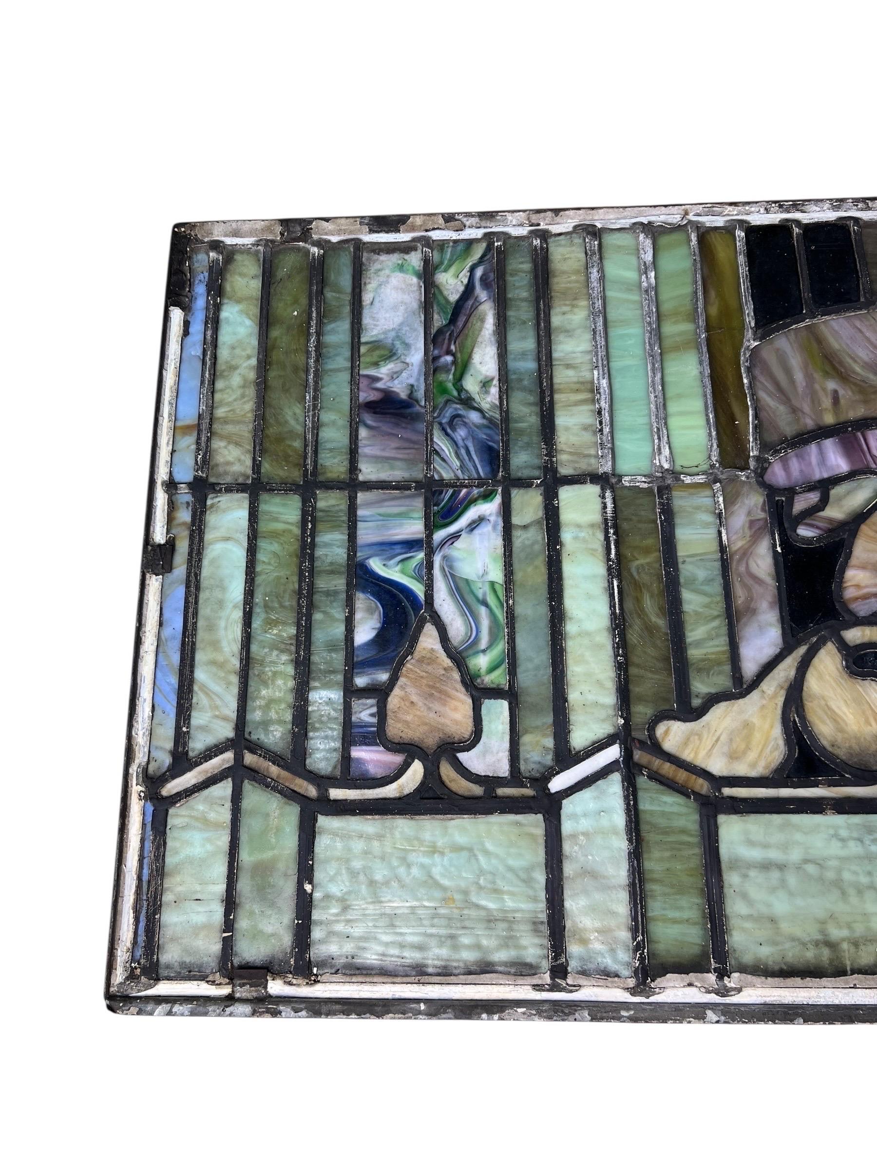 American Rossbach and Sons, Chicago Illinois Stain Glass Window 1910 For Sale