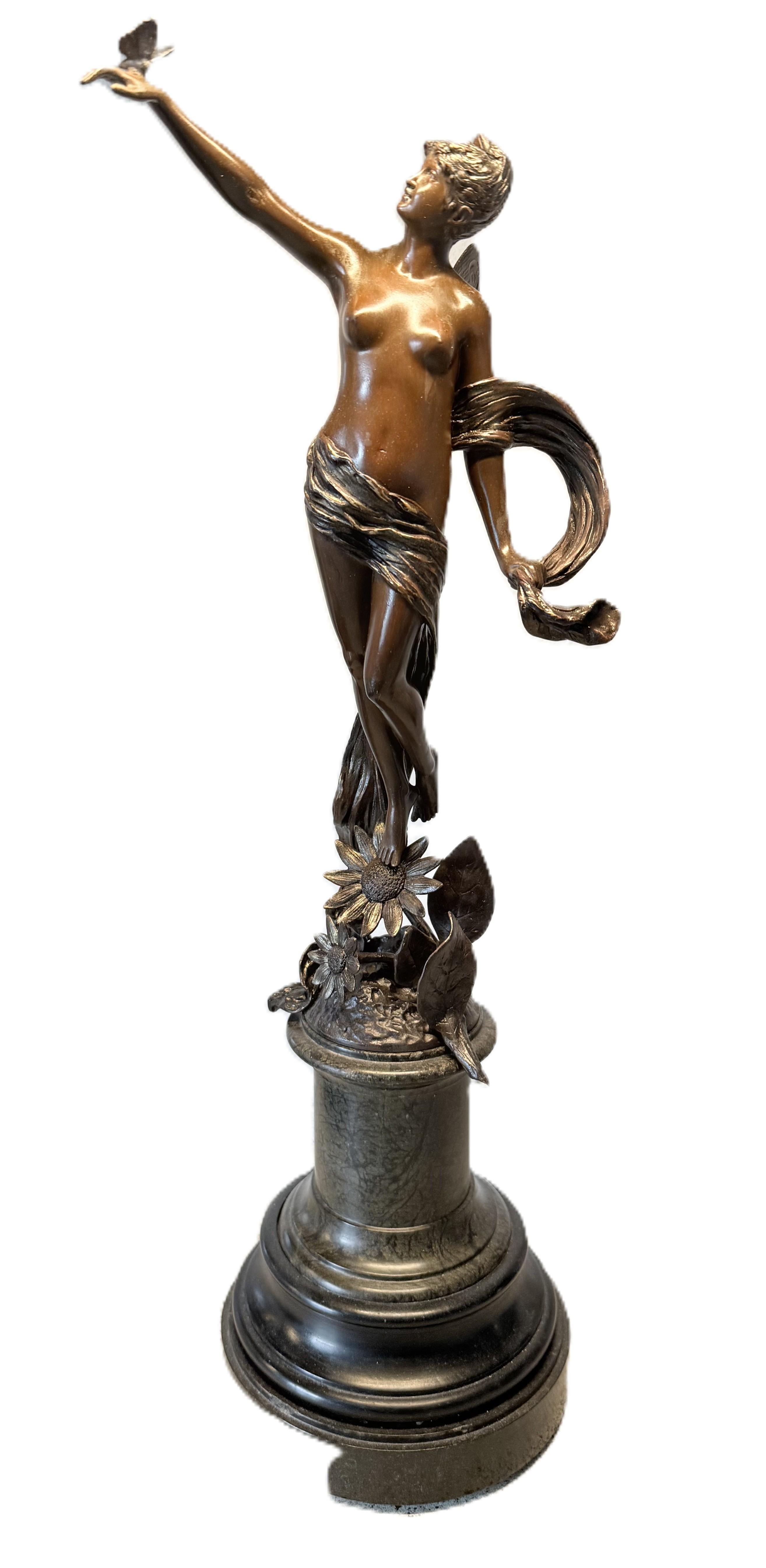 Bronze français Art Nouveau par Franz Rosse 1893 - Sculpture de ROSSE, FRANZ