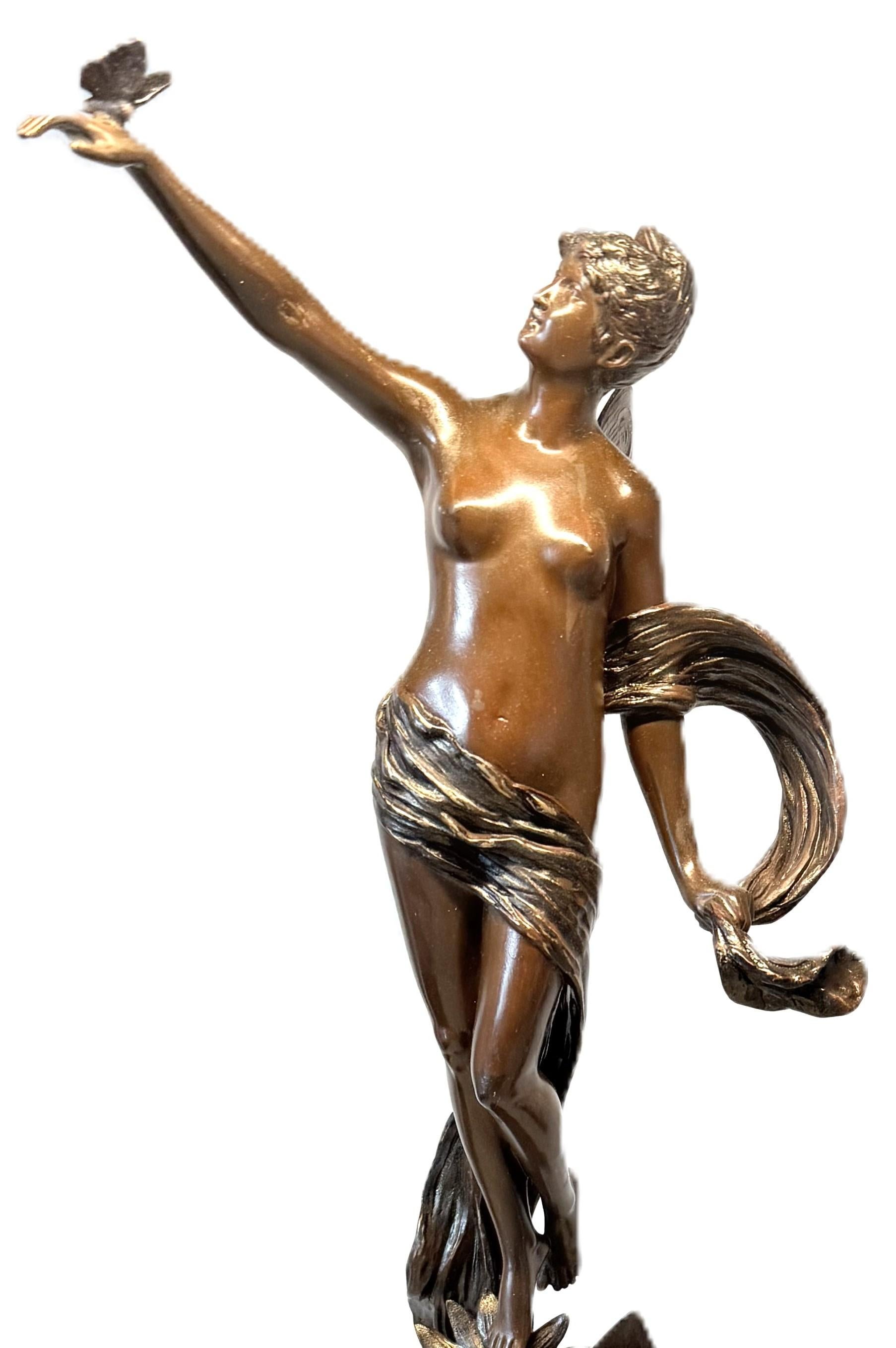 Bronze français Art Nouveau par Franz Rosse 1893 - Jugendstil Sculpture par ROSSE, FRANZ