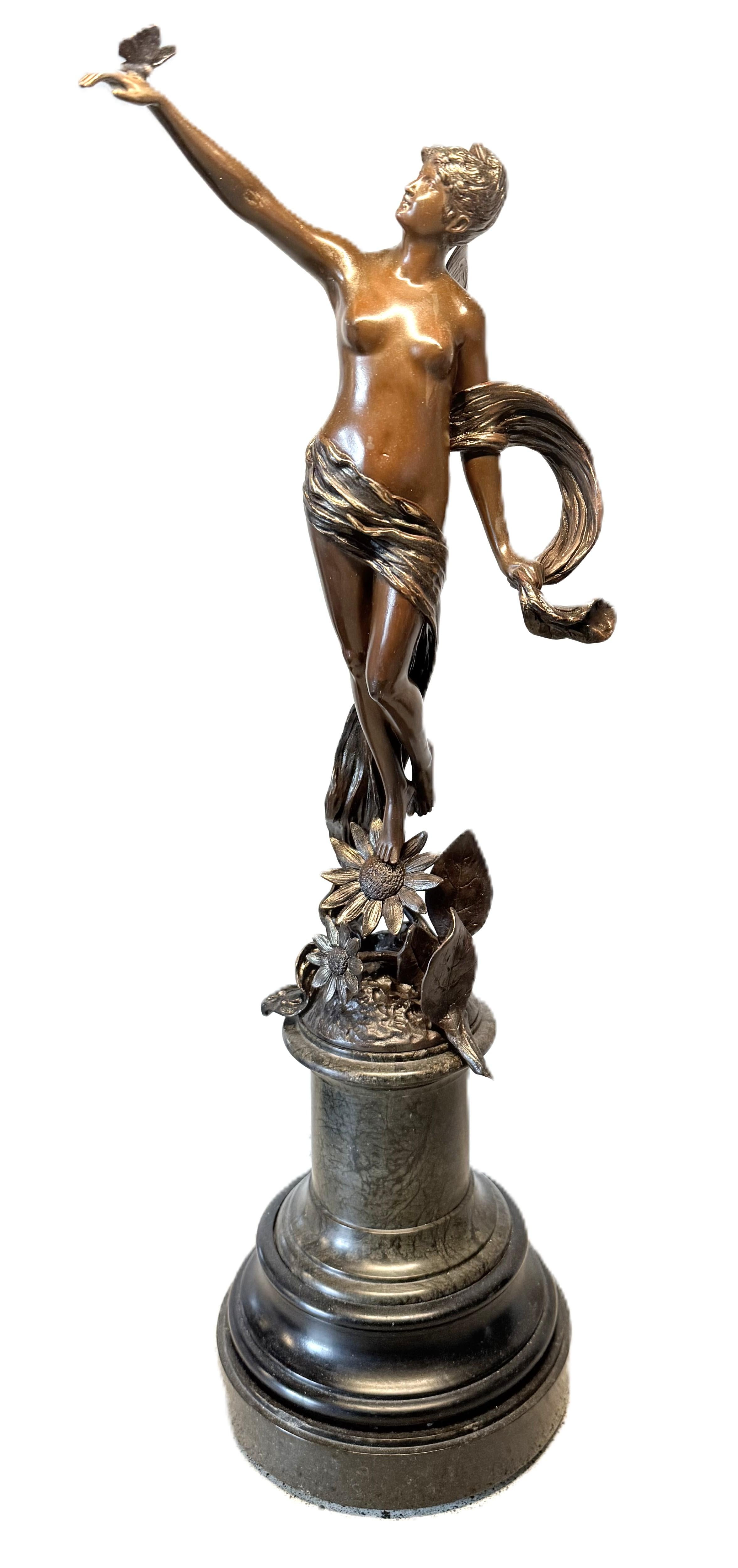 Bronze français Art Nouveau par Franz Rosse 1893 - Or Figurative Sculpture par ROSSE, FRANZ
