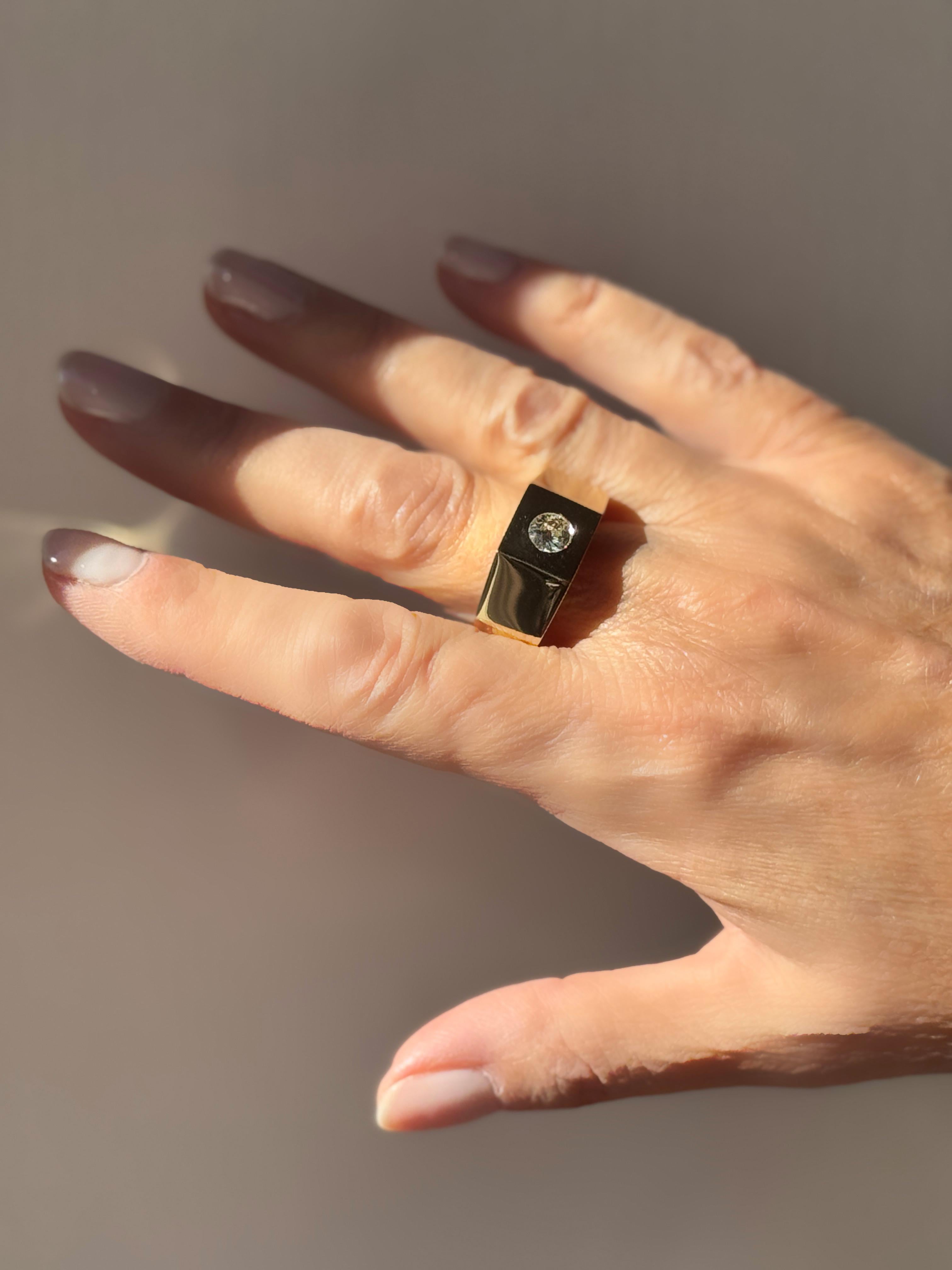 Bague polonaise en or jaune 18K avec diamant blanc 0,30 carats Rossella Ugolini en vente 5