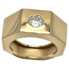 Rossella Ugolini 0,30 Karat Weißer Diamant 18K Gelbgold Polnischer Bandring