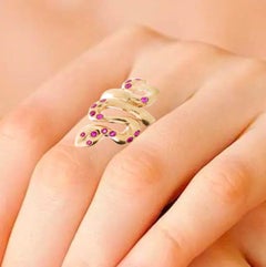 Rossella Ugolini 0,45c Rubin Gelbgold Schlangenring Essential Ring
