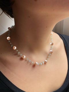 Rossella Ugolini 0.52 carats Aquamarine 18Kt Yellow Gold Beaded Necklaces