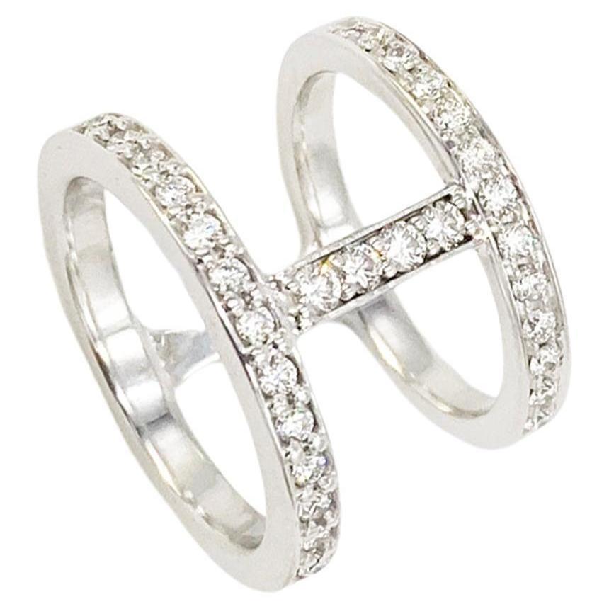 Rossella Ugolini 0.80 karats White Diamonds 18K Gold Contemporary Band Ring For Sale