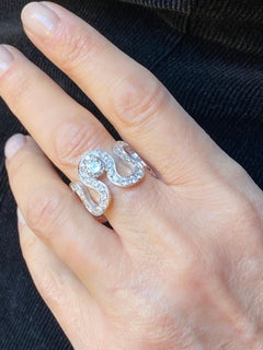 Rossella Ugolini 1 Ct. White Diamonds 18kt Gold Band Solitaire Ring