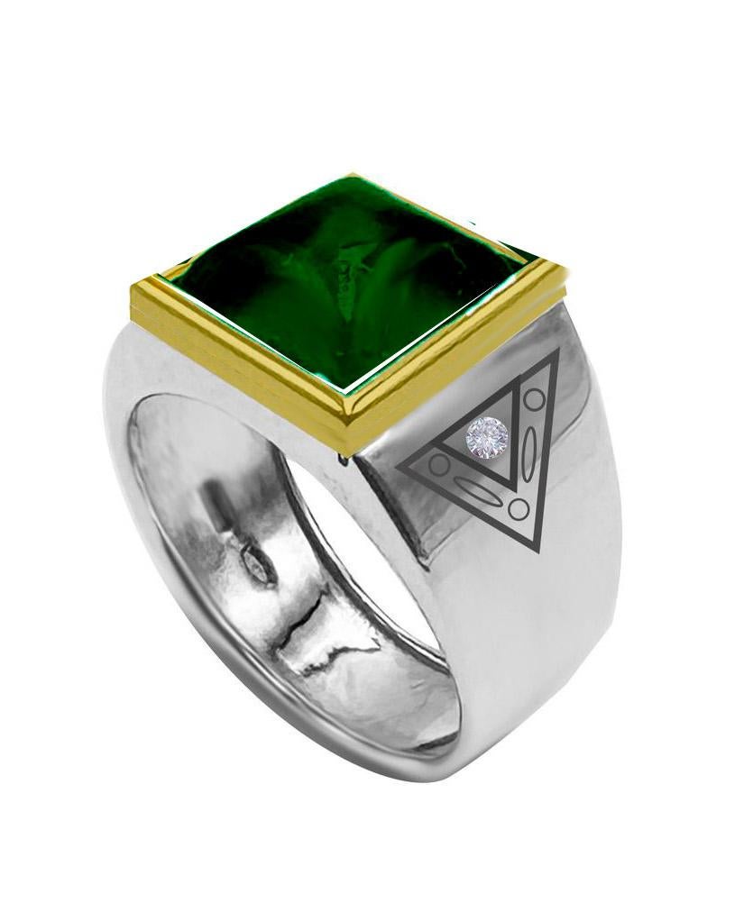 Rossella Ugolini Anillo de cóctel de oro amarillo y blanco de 14 quilates con turmalina y diamantes blancos Cabujón de pan de azúcar en venta