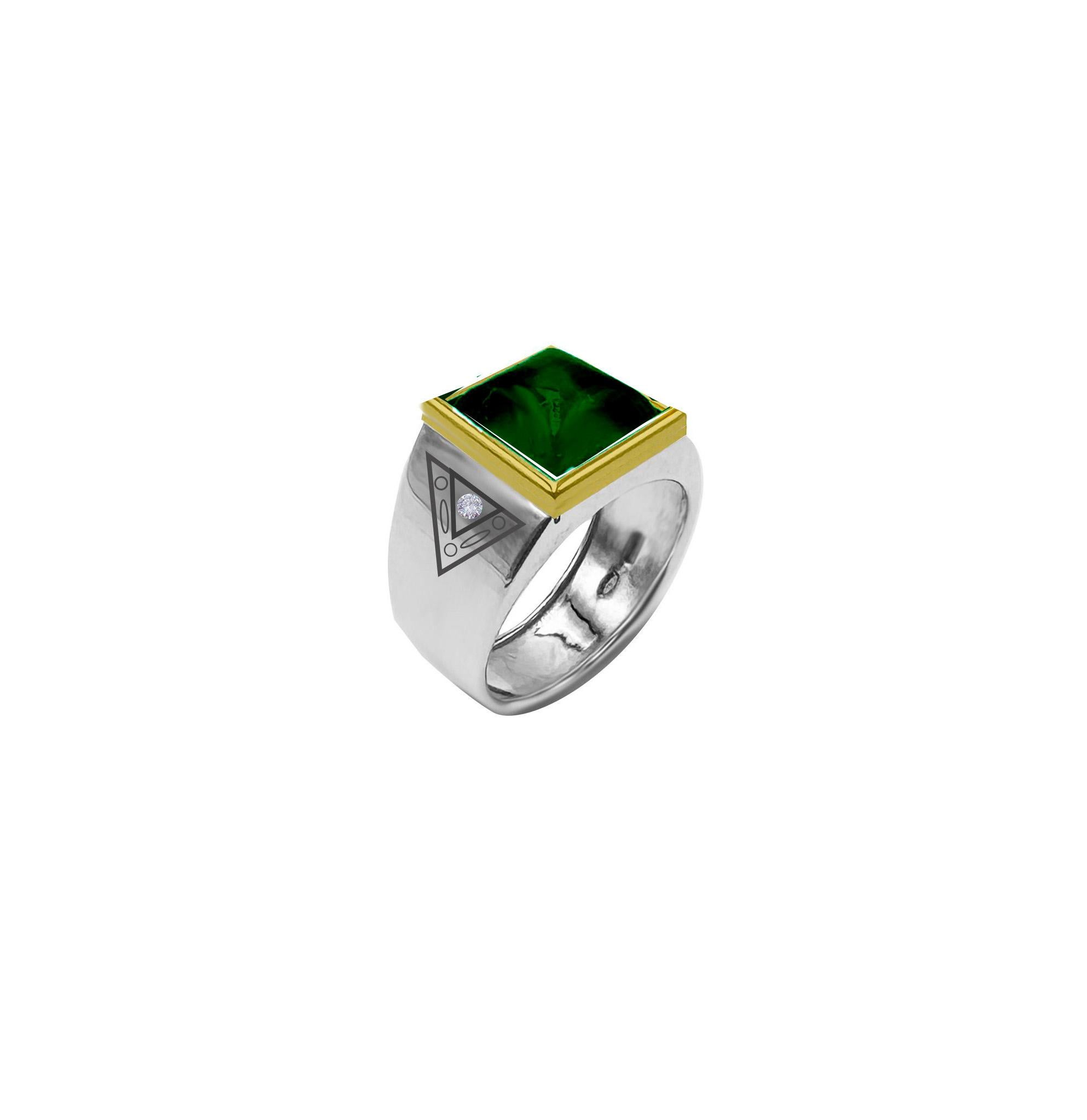Rossella Ugolini Anillo de cóctel de oro amarillo y blanco de 14 quilates con turmalina y diamantes blancos en Nuevo estado para la venta en Rome, IT