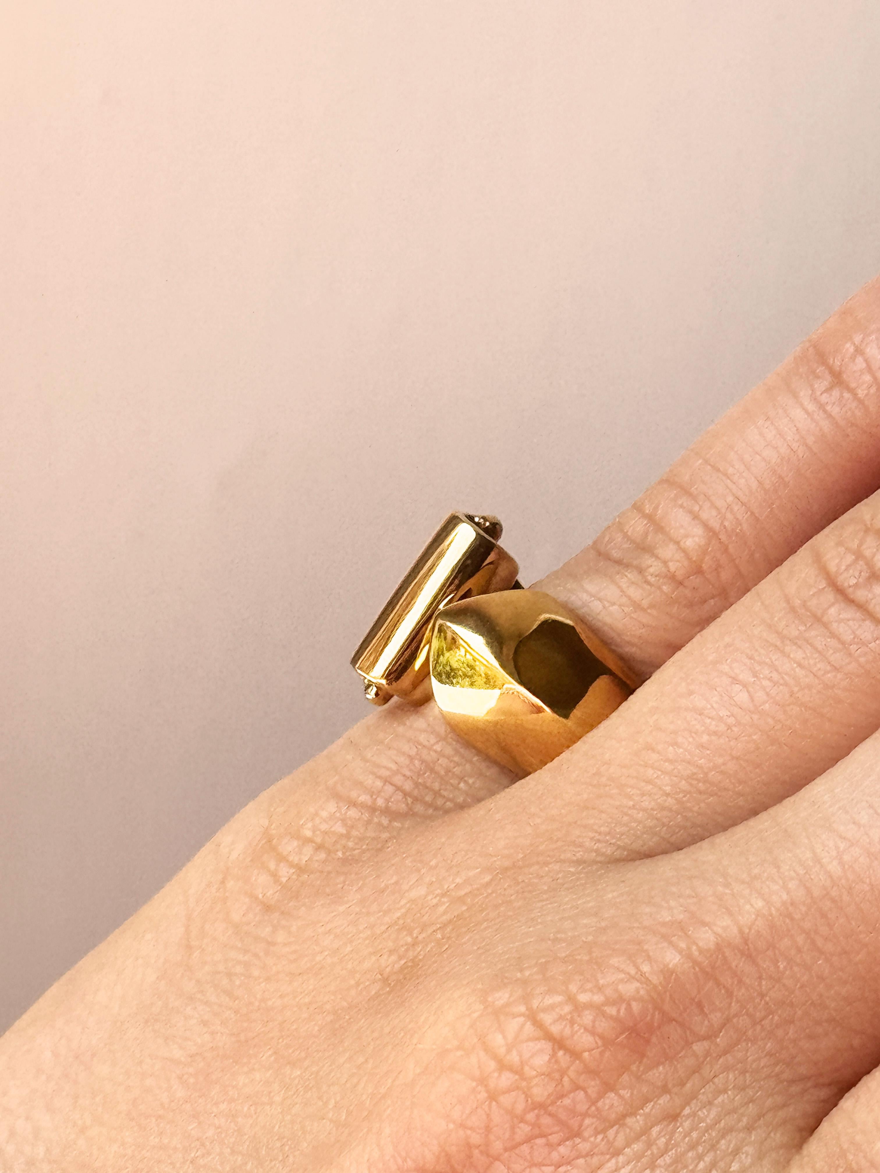 Rossella Ugolini Bague Barocco en or jaune 18 carats fabriquée en Italie en vente 2