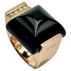 Rossella Ugolini Bague cocktail en or 18 carats 0.30 carats diamants canari Onyx Bold