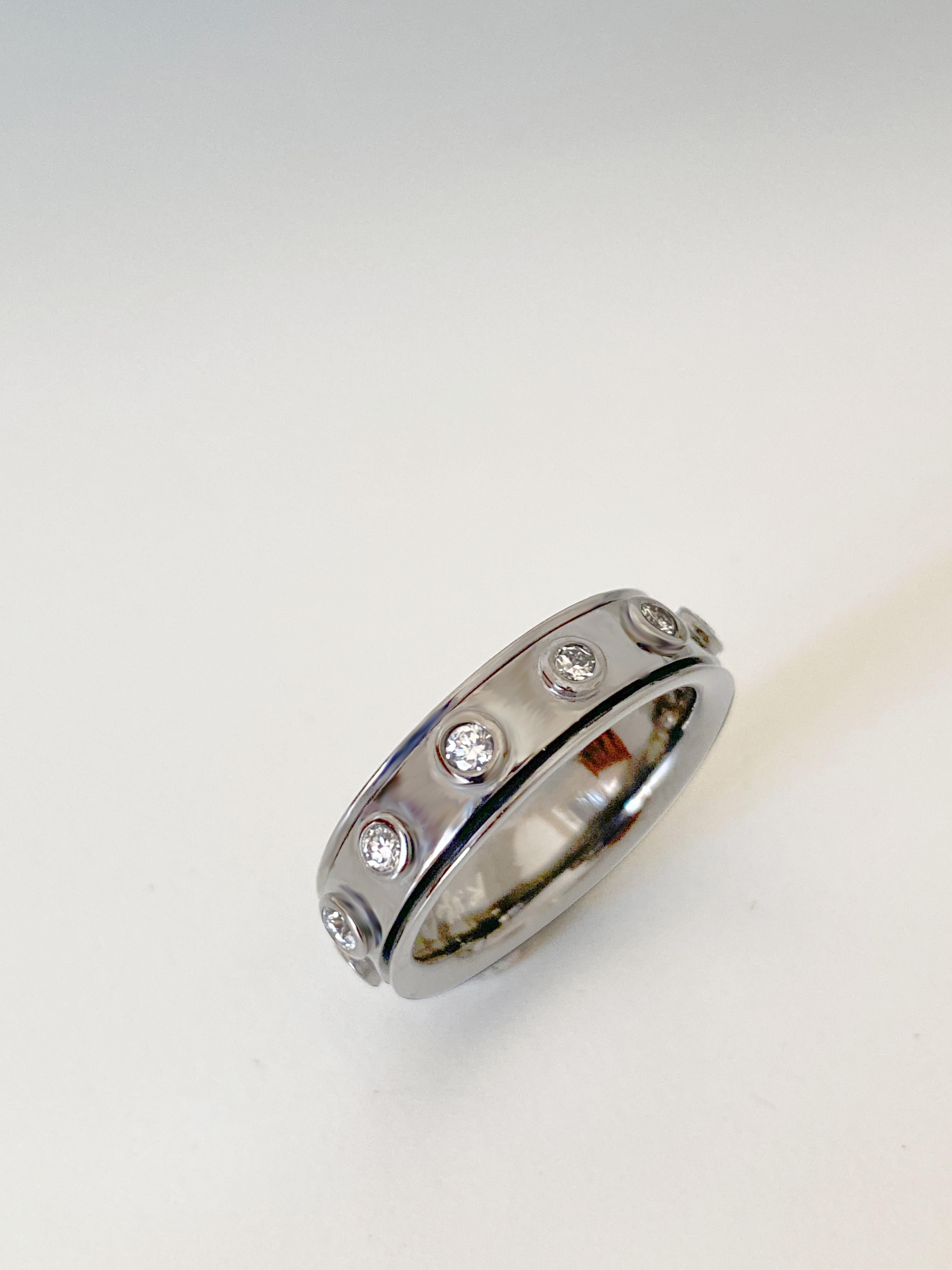 De los hombres Rossella Ugolini 18k Gold 0.70ct White Diamonds Rotating Band Man No Stress Ring en venta