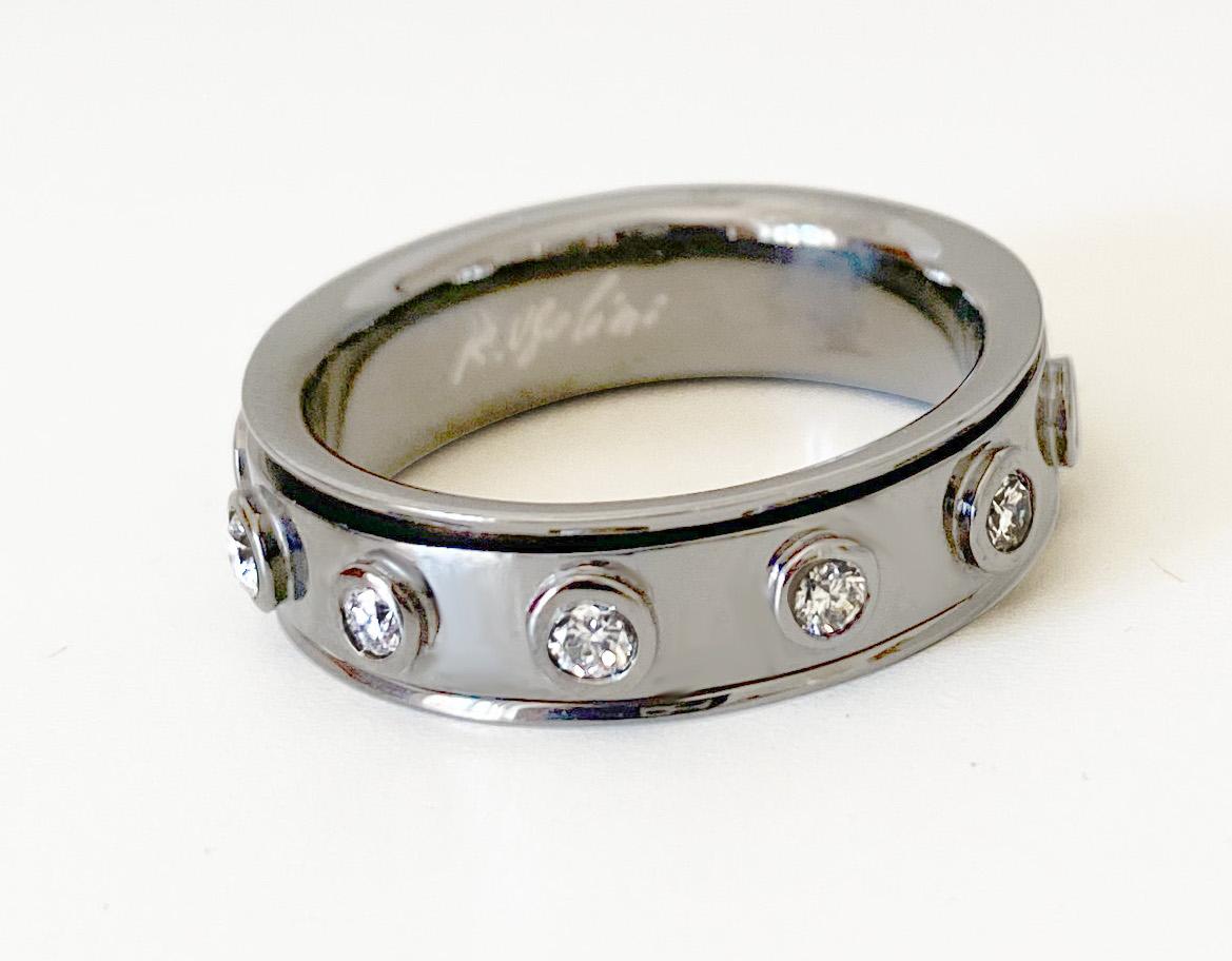 Rossella Ugolini 18k Gold 0.70ct White Diamonds Rotating Band Man No Stress Ring en venta 1