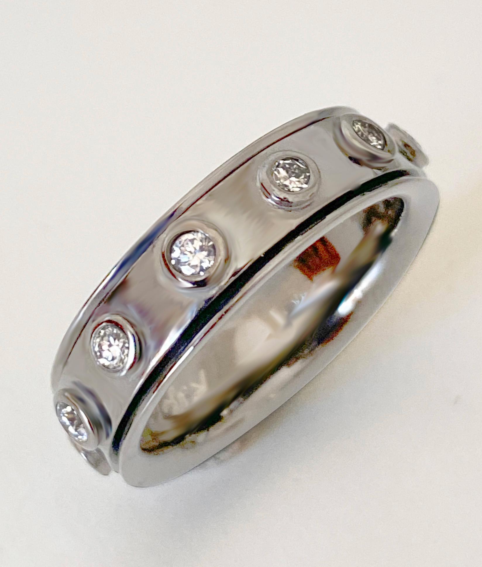 Rossella Ugolini 18k Gold 0.70ct White Diamonds Rotating Band Man No Stress Ring en venta 3