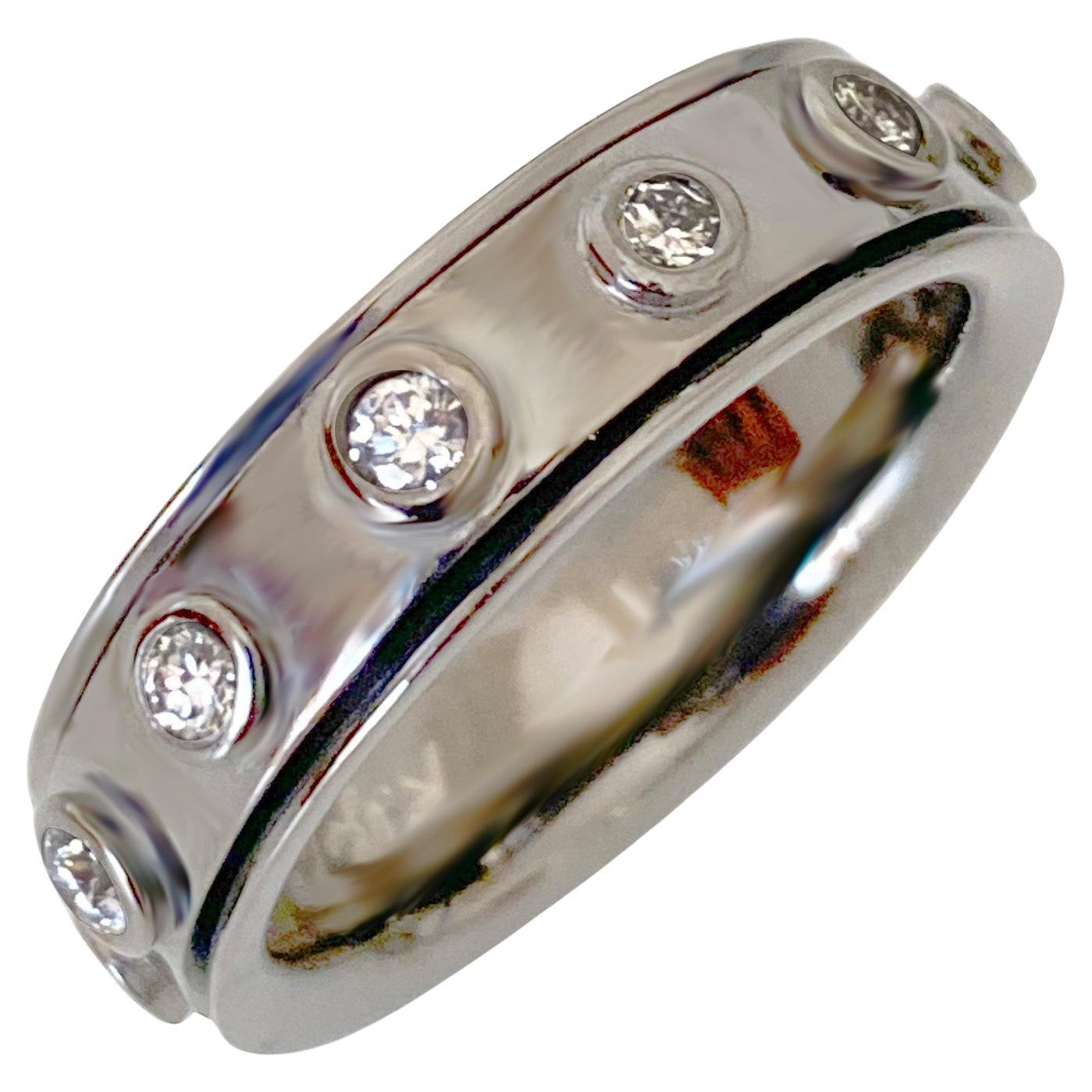 Rossella Ugolini 18k Gold 0.70ct White Diamonds Rotating Band Man No Stress Ring