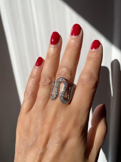 Rossella Ugolini 18k Gold 1.40Ct White Diamonds Ocean Inspired Wave Band  Ring