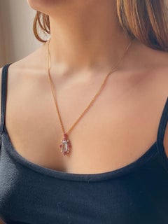 Rossella Ugolini Halskette mit Blumenanhänger, 18 Karat Gold Aquamarin Diamanten, Blumenform