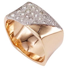 Rossella Ugolini 18K Gold Diamonds Band Cigar Man Ring