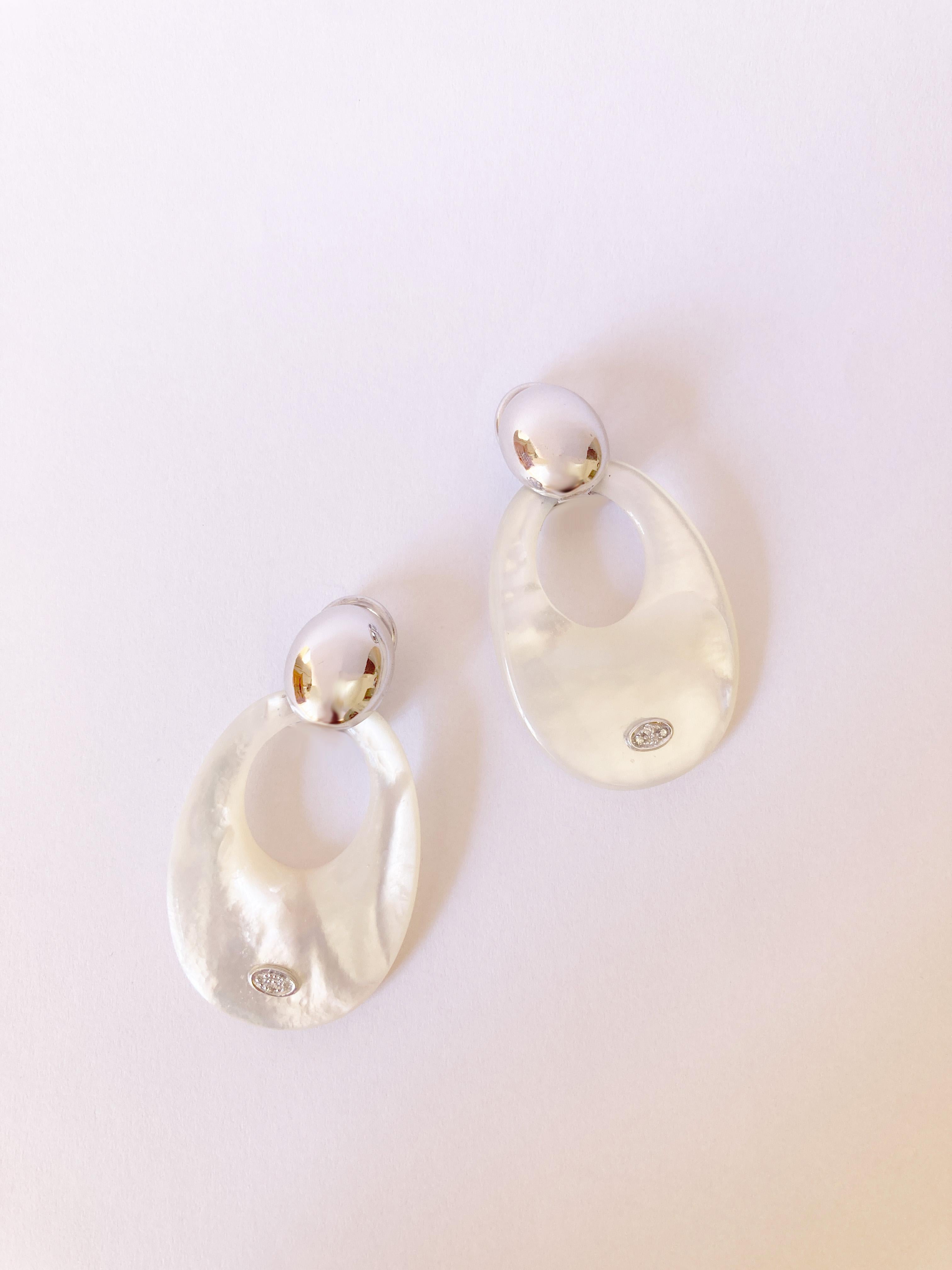 Rossella Ugolini 18K Gold White Diamonds Earrings For Sale 5