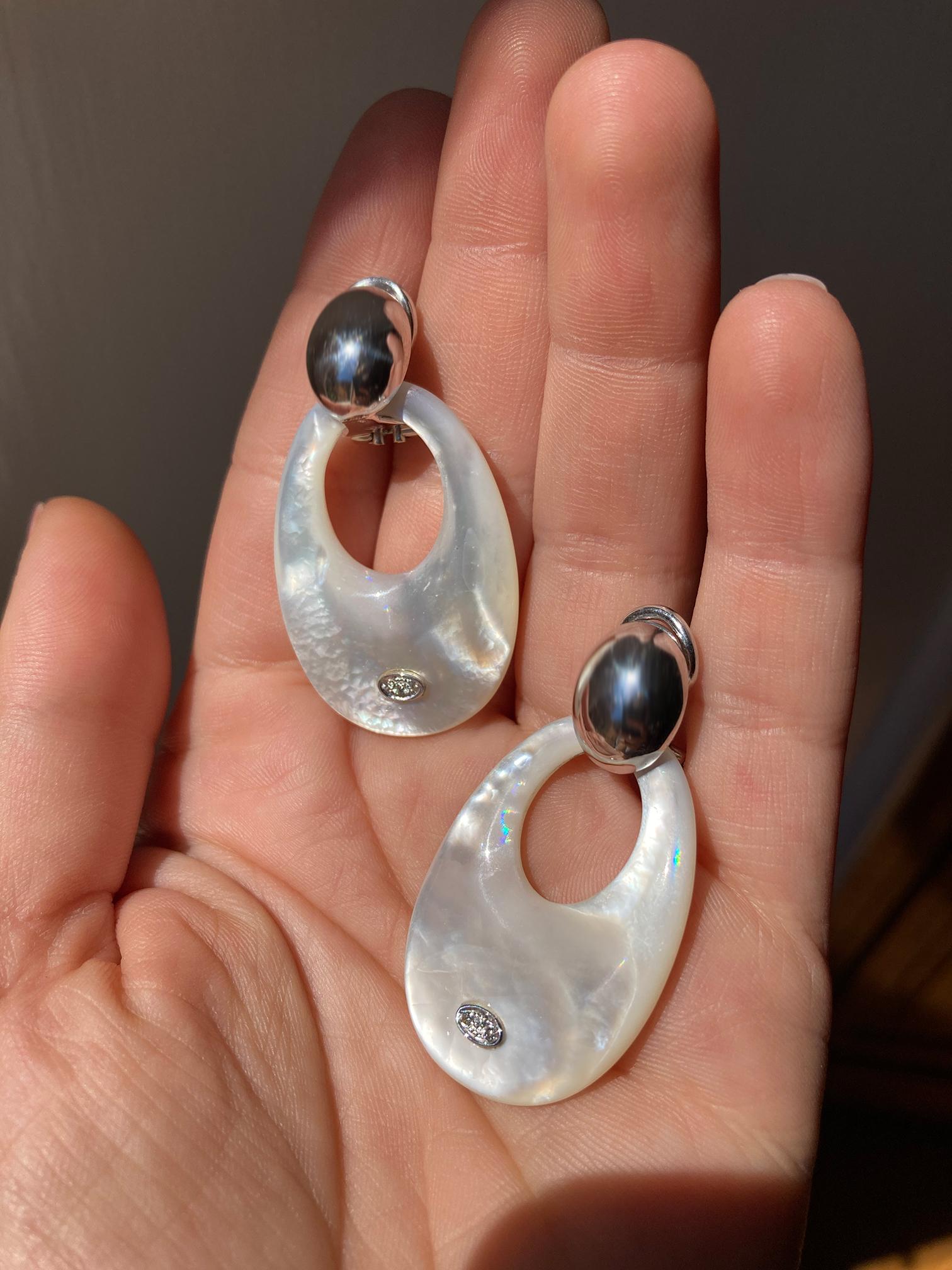 Rossella Ugolini 18K Gold White Diamonds Earrings For Sale 6