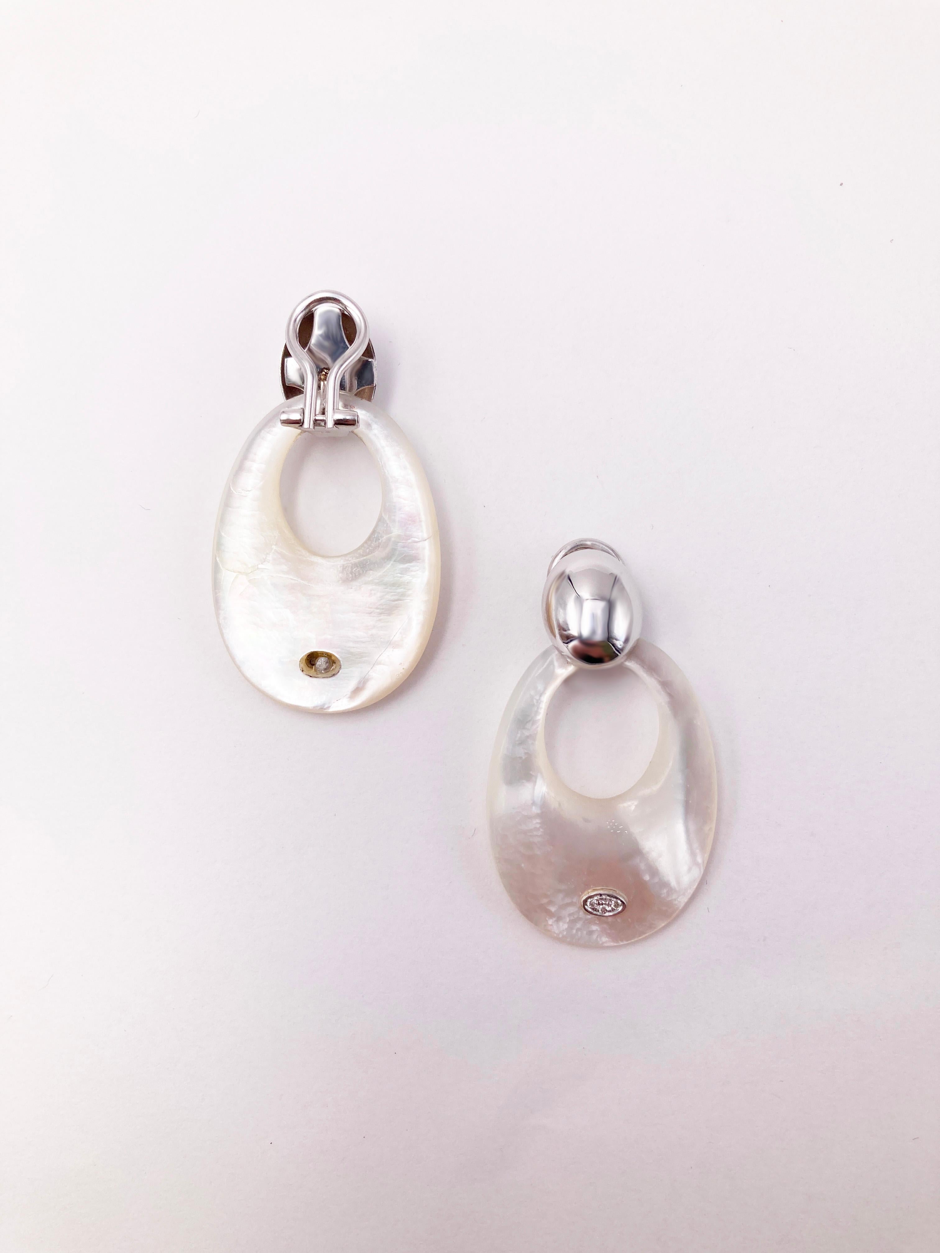 Brilliant Cut Rossella Ugolini 18K Gold White Diamonds Earrings For Sale