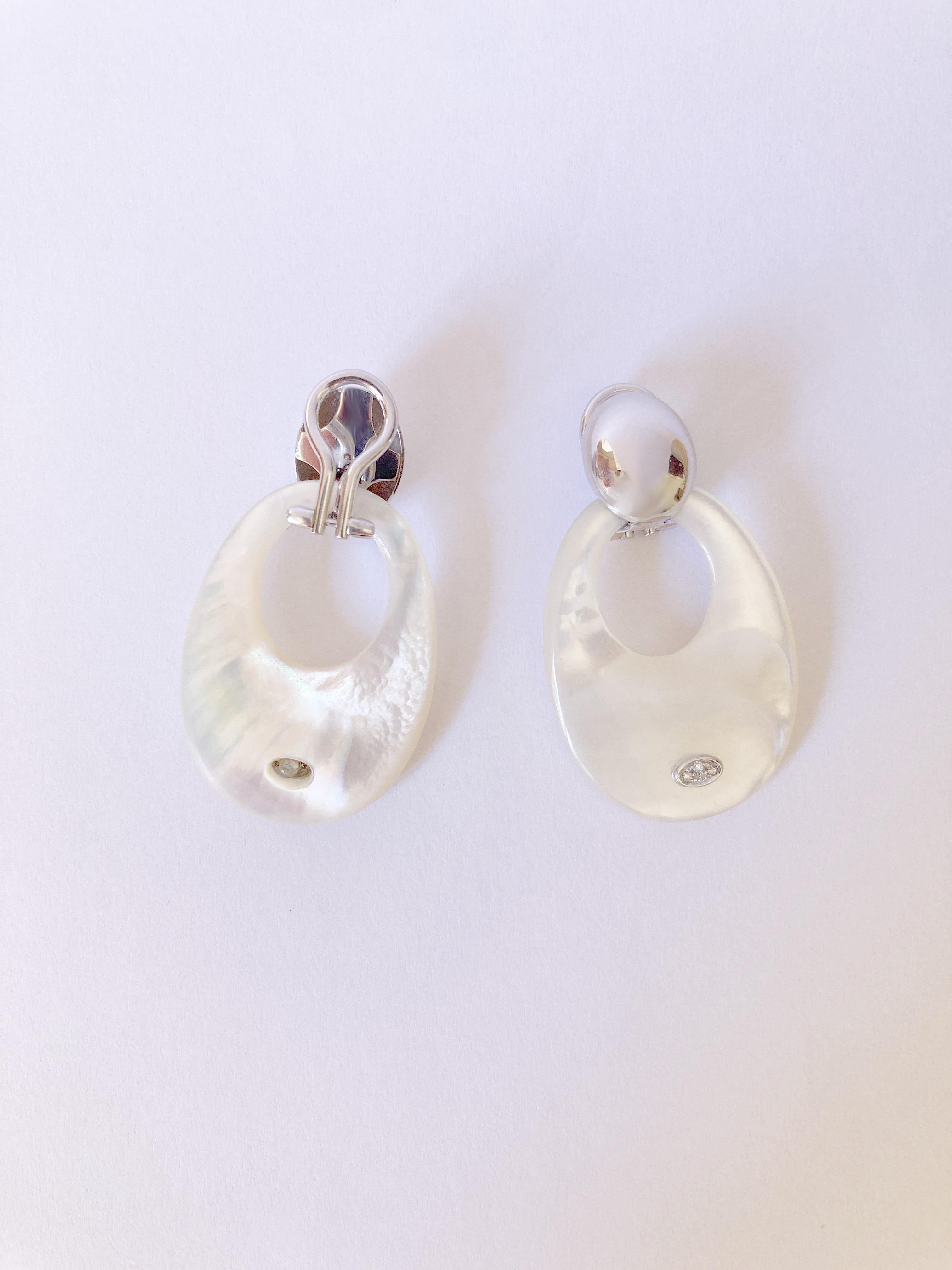 Rossella Ugolini 18K Gold White Diamonds Earrings For Sale 1