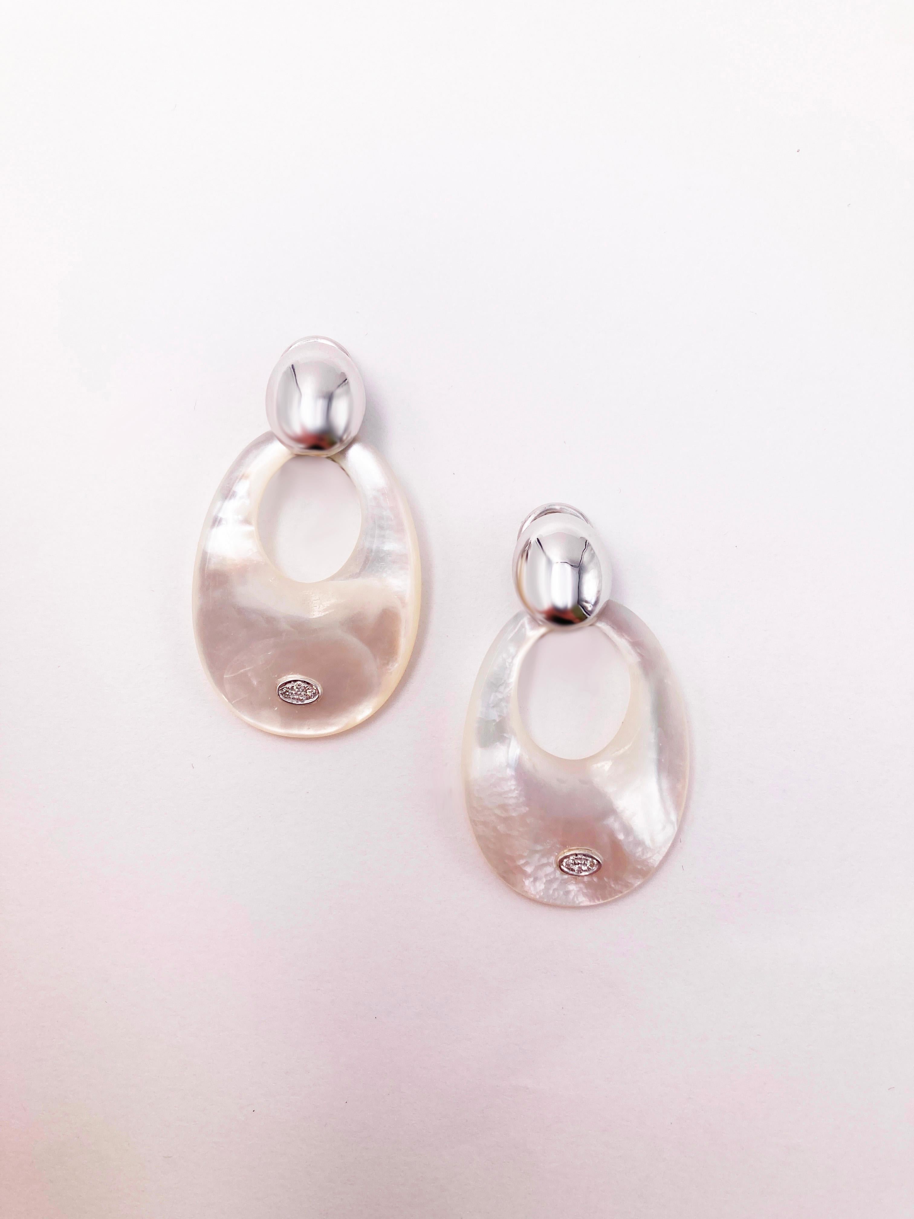 Rossella Ugolini 18K Gold White Diamonds Earrings For Sale 3