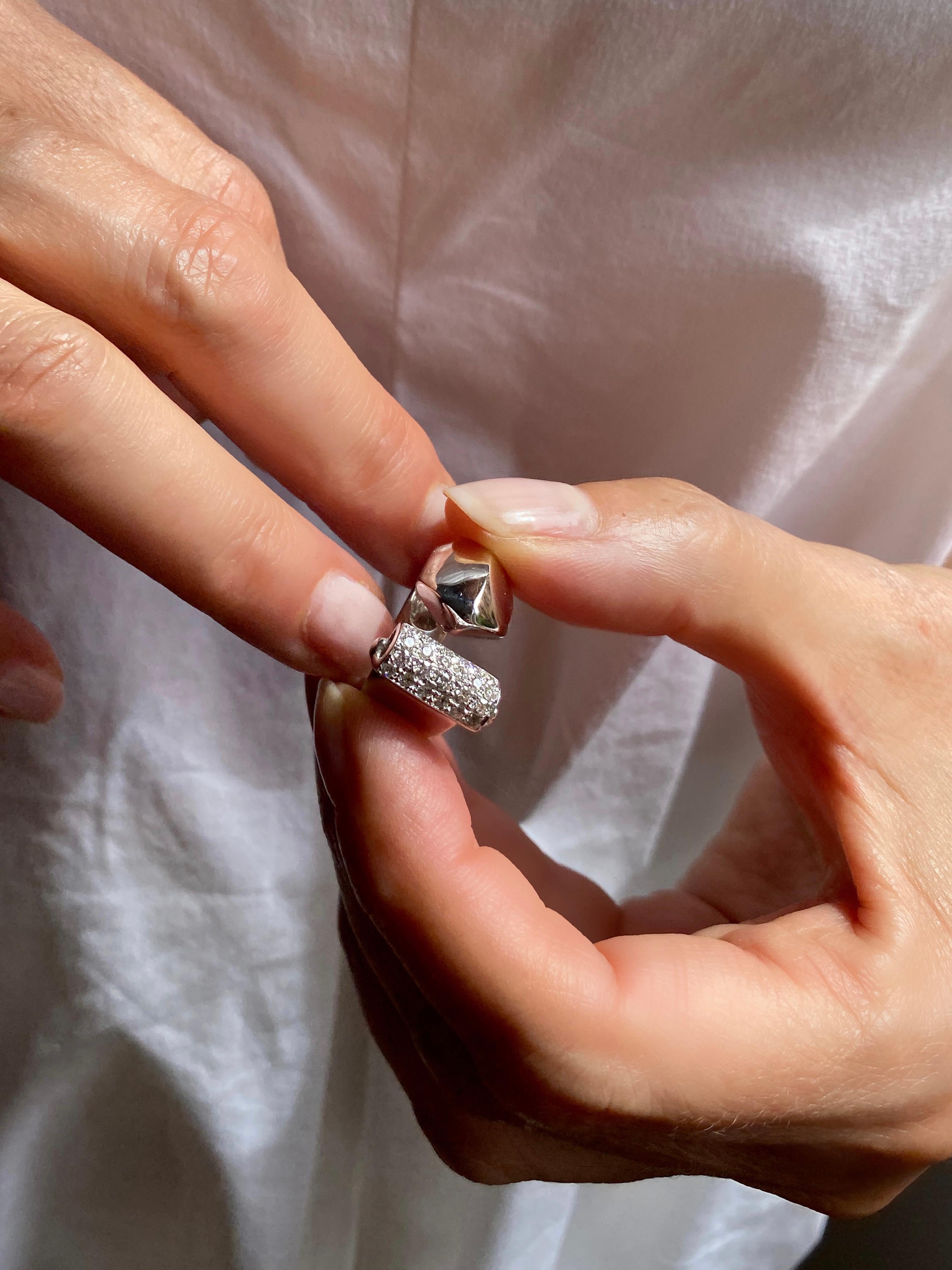Rossella Ugolini 18k White Gold  0.50 Carats White Diamonds Cocktail Ring For Sale 6