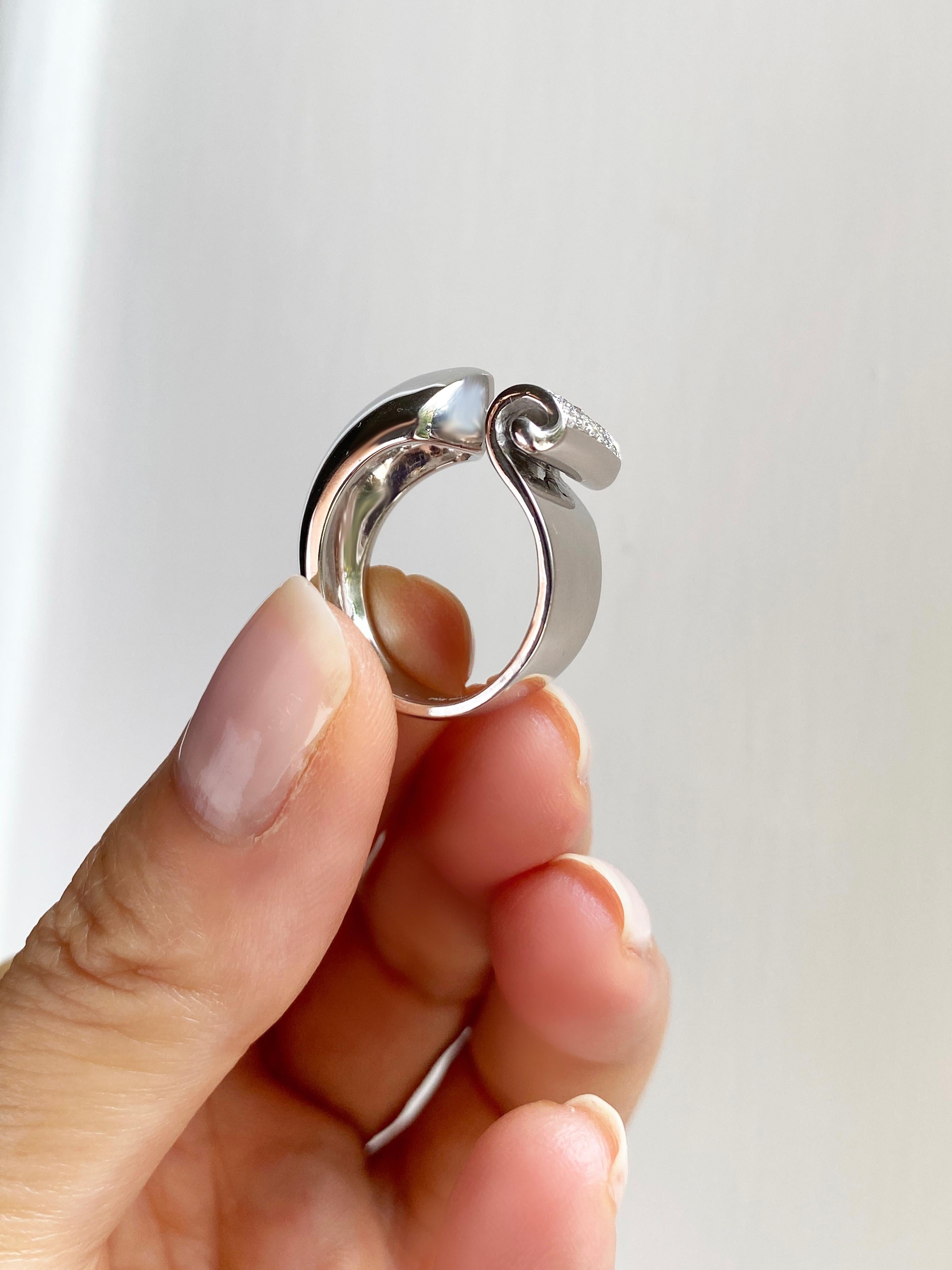 Rossella Ugolini 18k White Gold  0.50 Carats White Diamonds Cocktail Ring For Sale 3