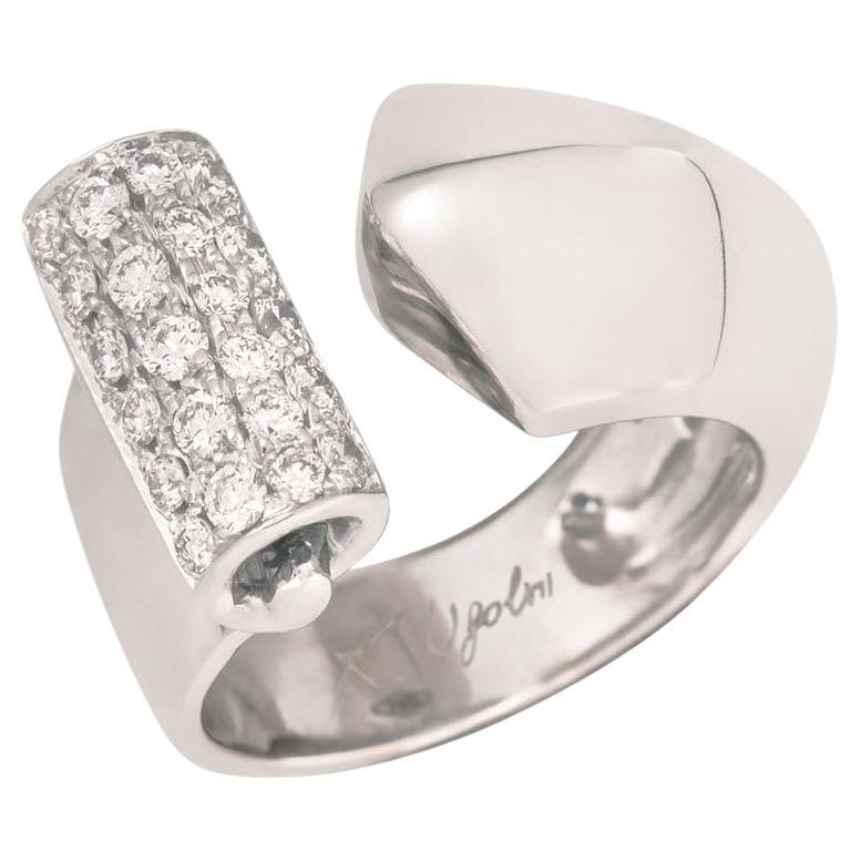 Rossella Ugolini 18k White Gold  0.50 Carats White Diamonds Cocktail Ring