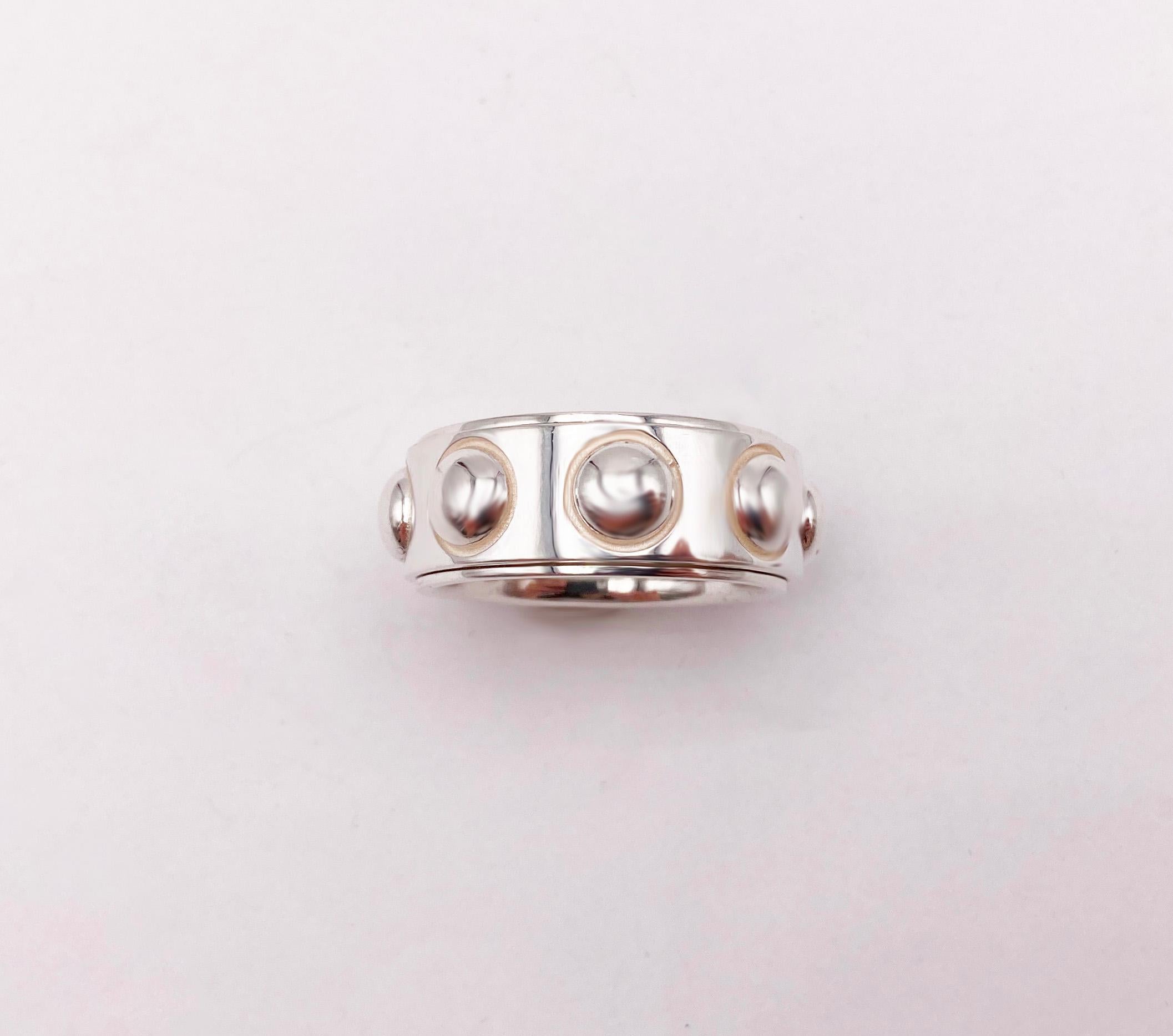Rossella Ugolini Bague en or blanc 18 carats Taille 10 Bague homme rotative sans contrainte Unisexe en vente