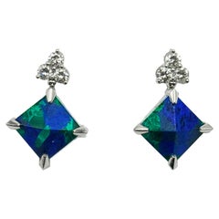 Rossella Ugolini 18k White Gold White Diamonds Lapis Lazuli Malachite Earrings