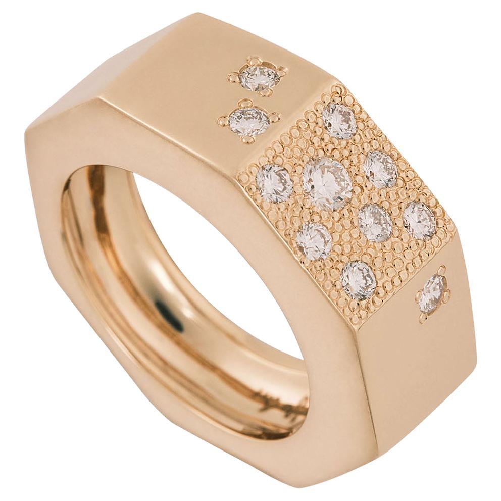Rossella Ugolini Oro amarillo de 18 quilates 0,46 quilates Diamantes blancos Anillos únicos