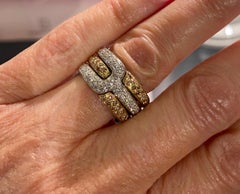 Rossella Ugolini 18k Yellow Gold 1.05ct White Diamods & Brown Diamonds Band Ring