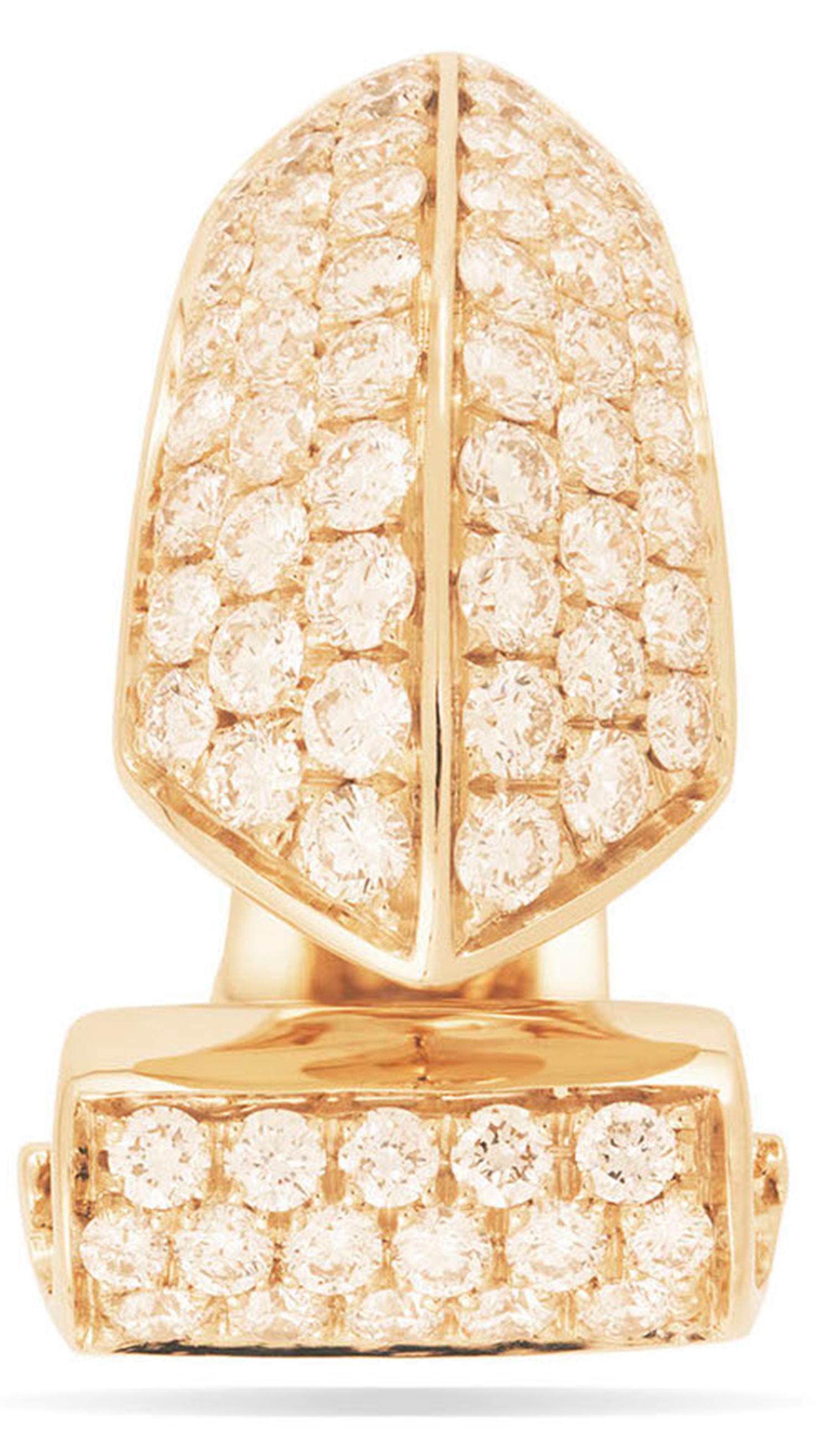 Rossella Ugolini 18k Yellow Gold 1.70 Carats White Diamonds Unique Ring In New Condition For Sale In Rome, IT