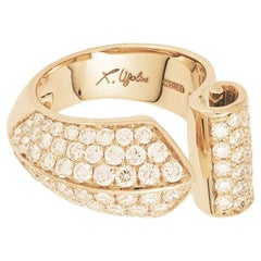 Anillo único Rossella Ugolini de oro amarillo de 18 quilates y 1,70 quilates de diamantes blancos
