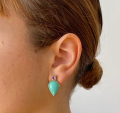 Rossella Ugolini 18K Yellow Gold Amethyst Turquoise Colored Earrings