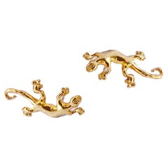 Rossella Ugolini 18K Yellow Gold Animal Nature-Inspired Lizard Stud Earrings