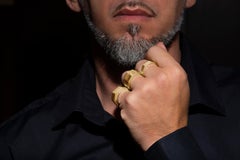 Rossella Ugolini 18K Yellow Gold Artisan Man Band Ring Made in Italy