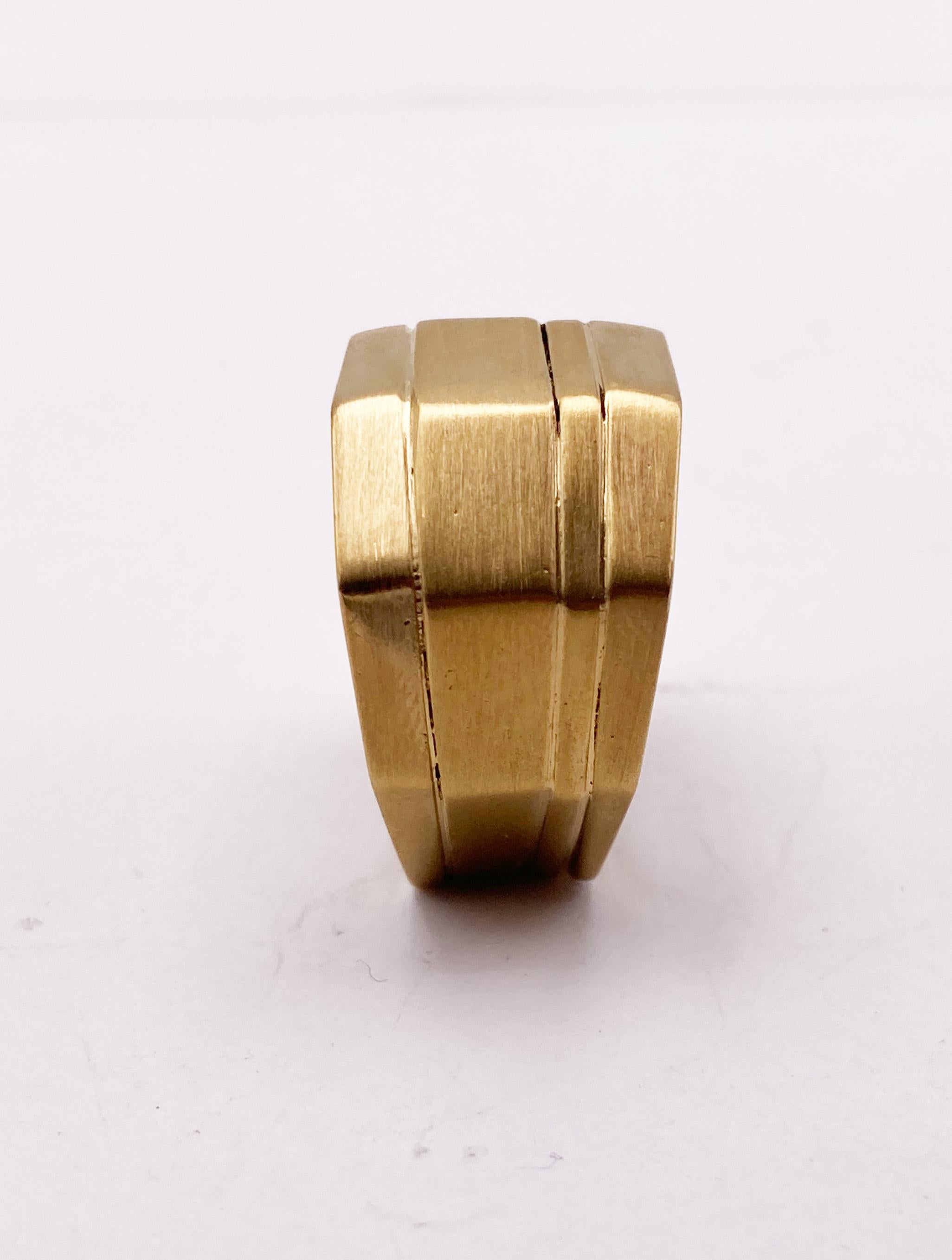 Rossella Ugolini 18K Yellow Gold Artisan Man Band Ring Made in Italy For Sale 4