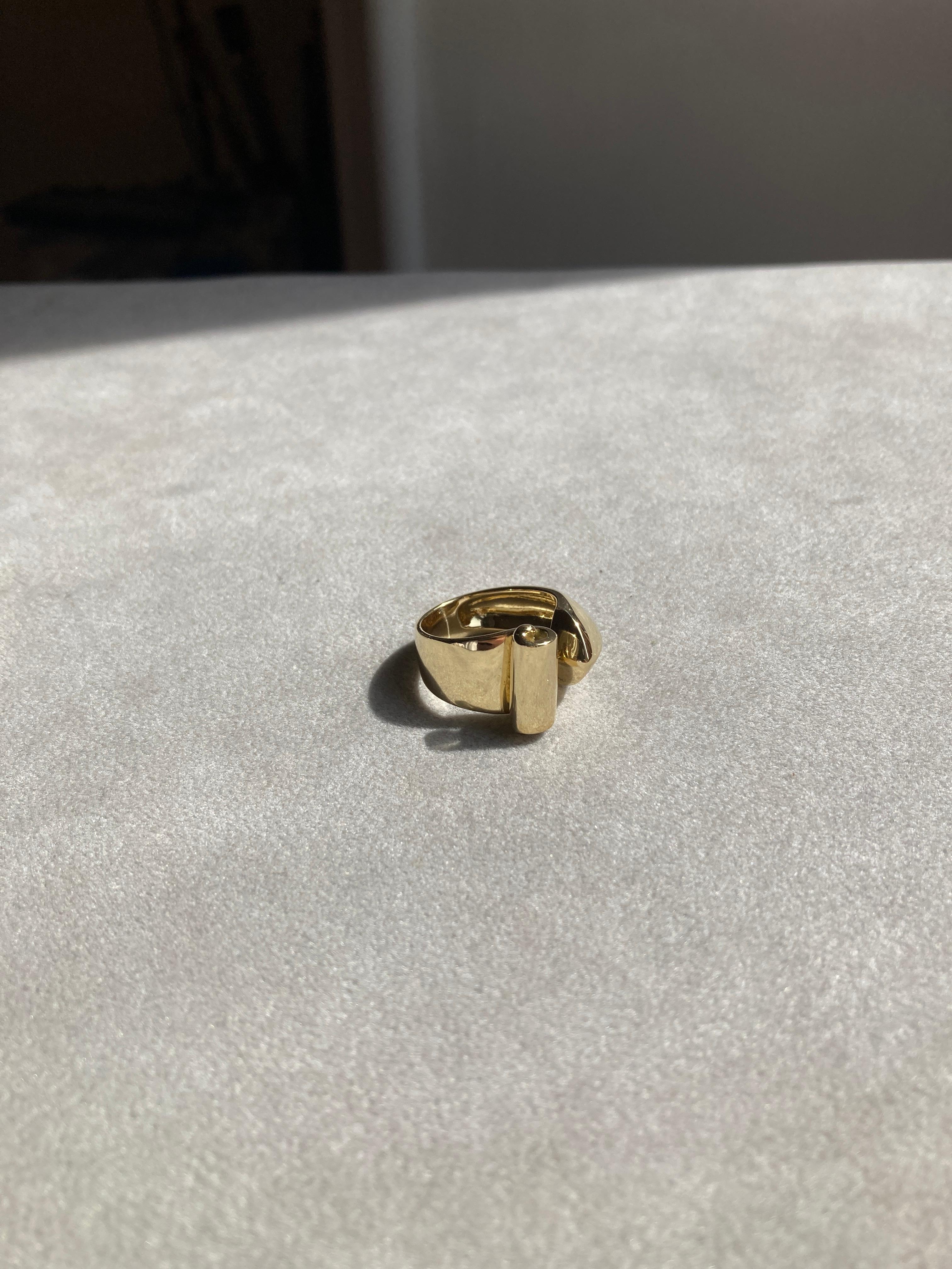 Rossella Ugolini 18k Yellow Gold Deco Style Band Ring For Sale 6