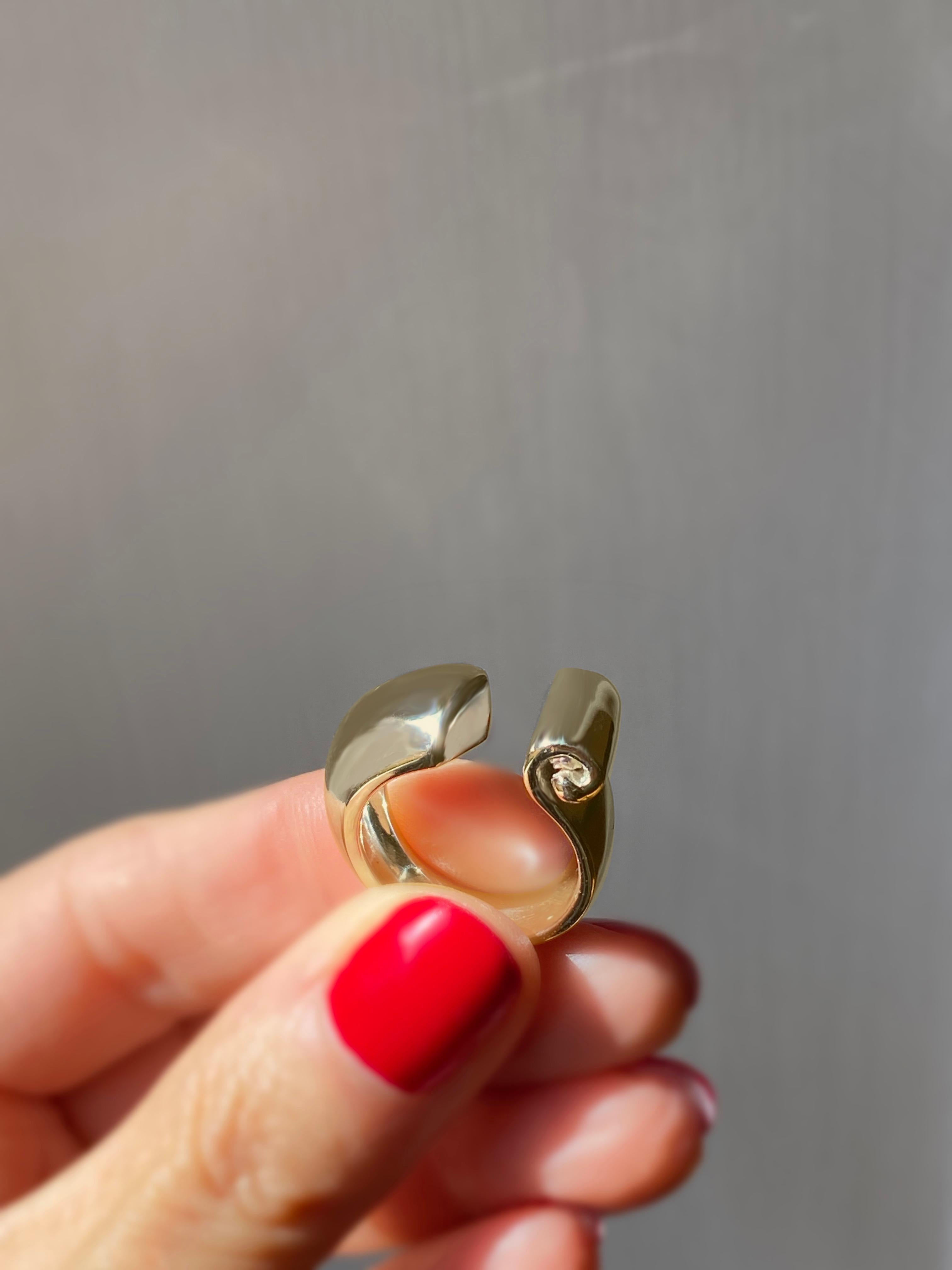 Rossella Ugolini 18k Yellow Gold Deco Style Band Ring For Sale 1