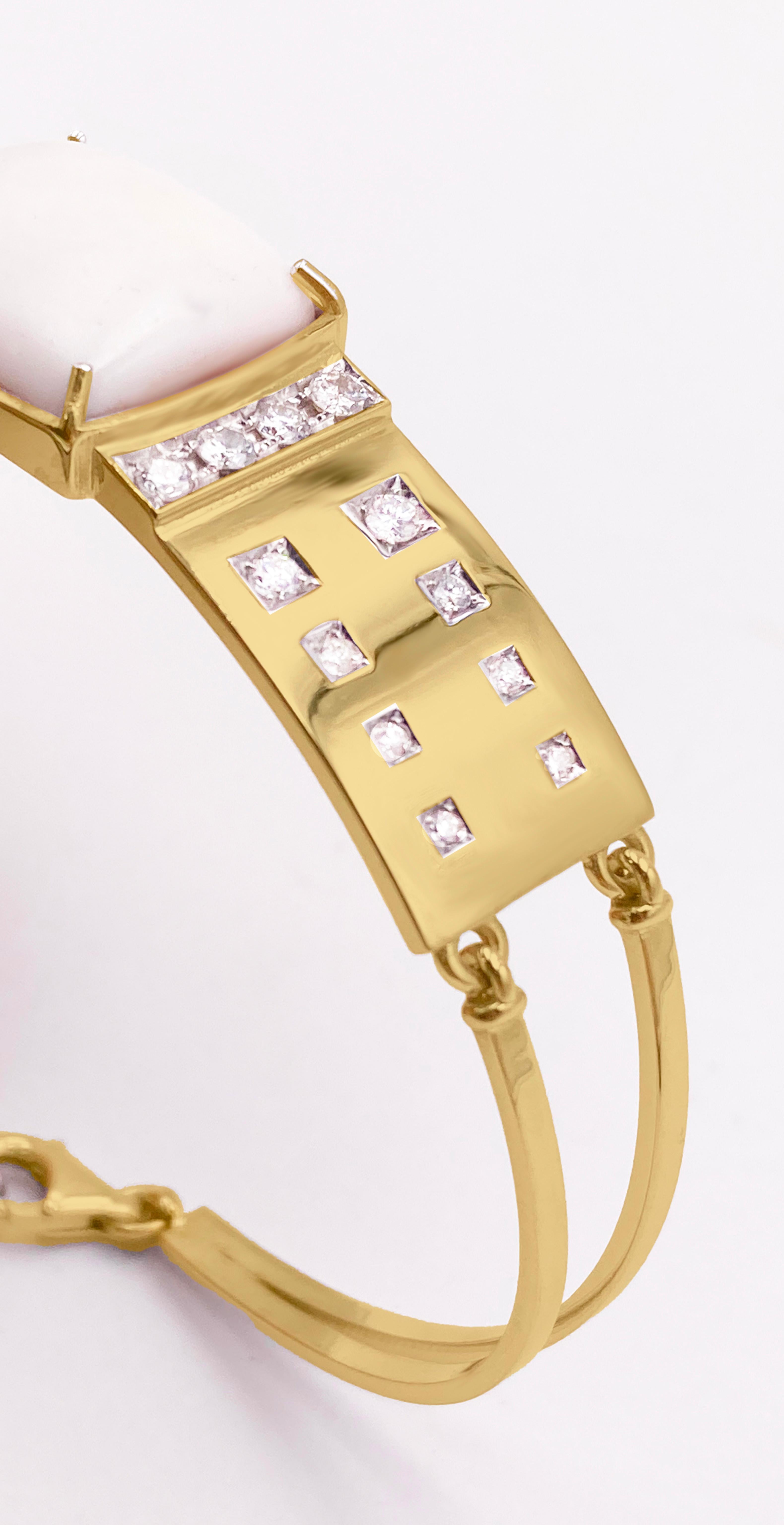 Contemporary Rossella Ugolini 18K Yellow Gold Diamonds Cuff Man Bracelets For Sale